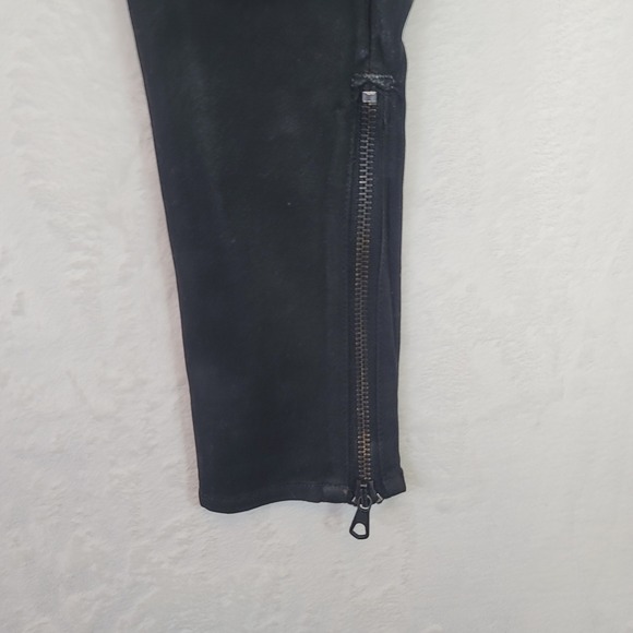 Rag & Bone Black Moto Cigarette Jeans Waxed Black Punk Goth Bikercore 28x30 24 - Picture 5 of 9